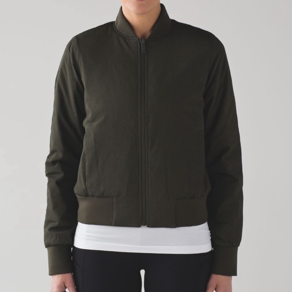 Lululemon Black Non-Stop Reversible Bomber Jacket Size 2